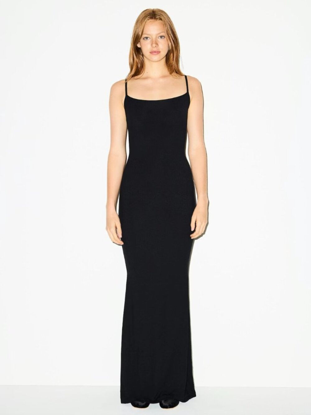 SKIMS Soft Lounge Long Slip Dress XS | Onyx Black Bodycon Maxi Viral